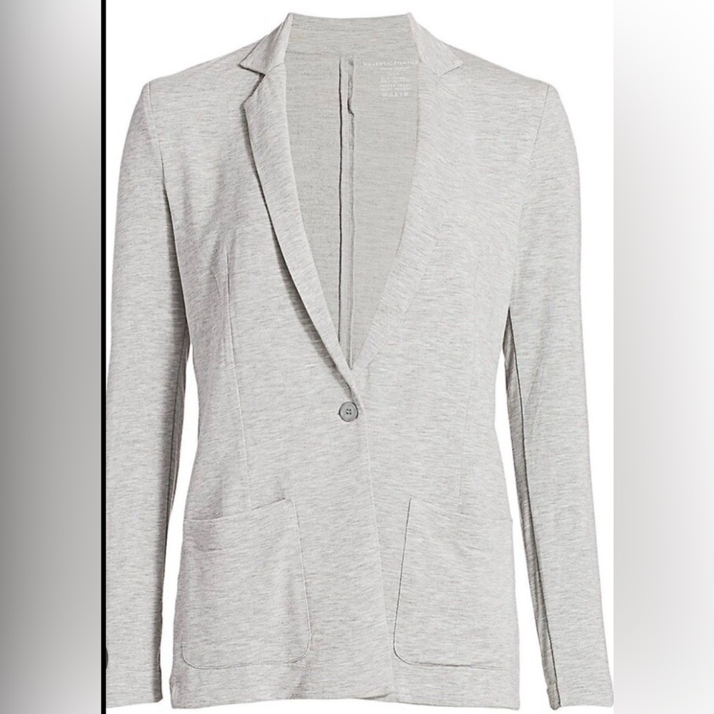 BNWT Majestic Filatures Deluxe Teeshirt Light Grey Blazer, $270!